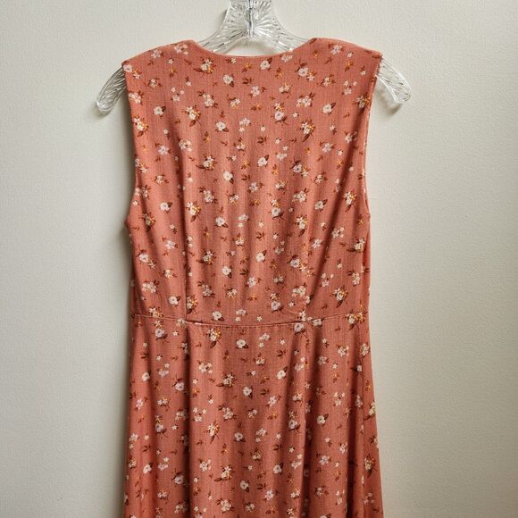 Ellisworth & Ivey Dress Womens S Coral Floral Maxi Front Button Cottagecore Boho - Picture 7 of 16